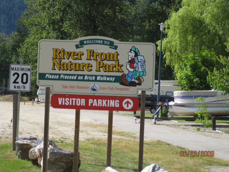 River Front  Nature Park  Sign