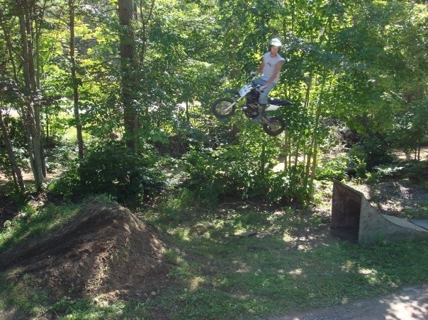 my brother slim tim.. hitting the ram on the mini bike... you should see the train videos.