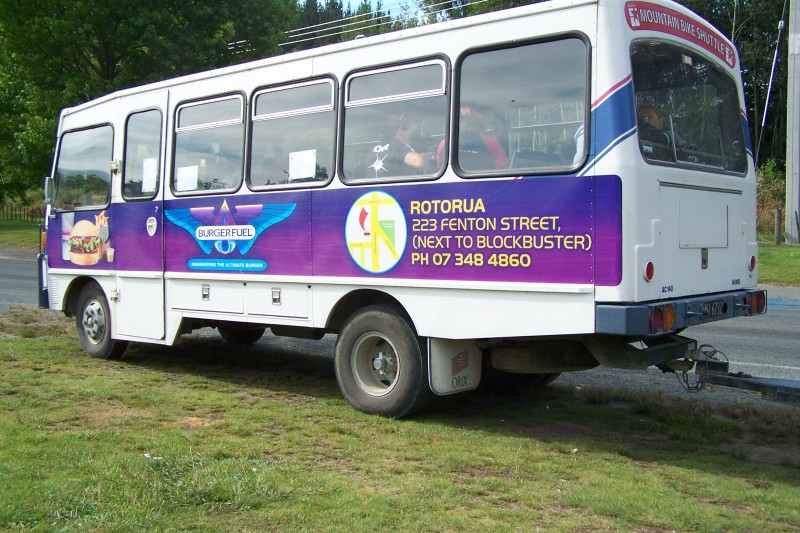 The Rotorua shuttle bus.