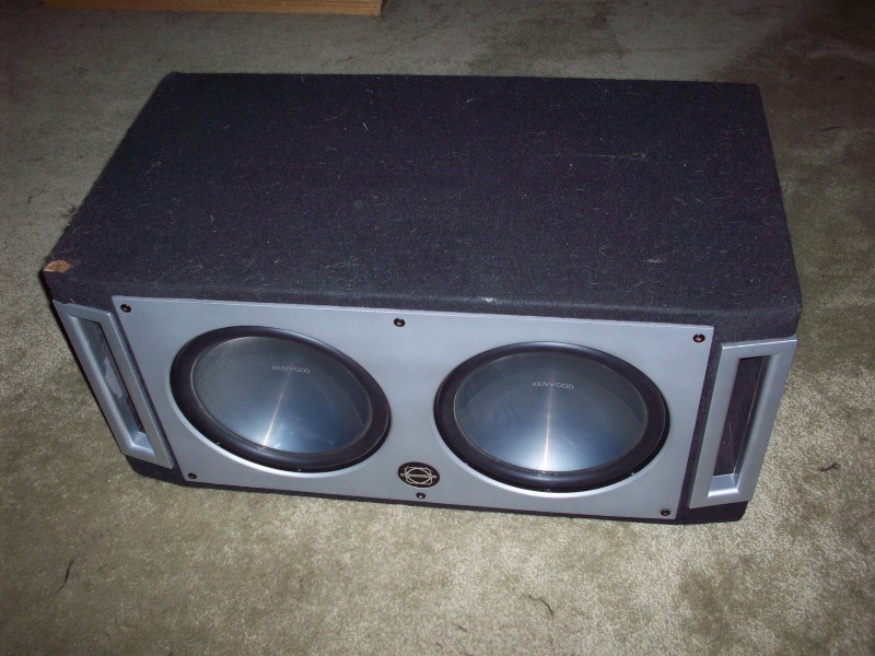 Two 12" Kenwood Subs With Ported Box For Sale