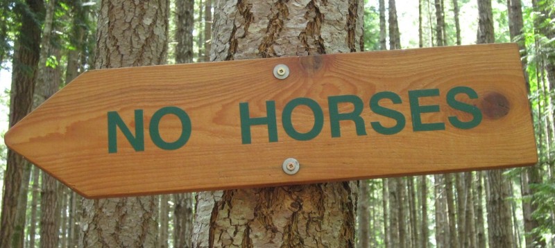 No horses sign.