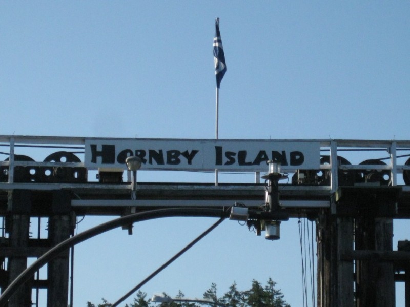 Hornby Island sign.