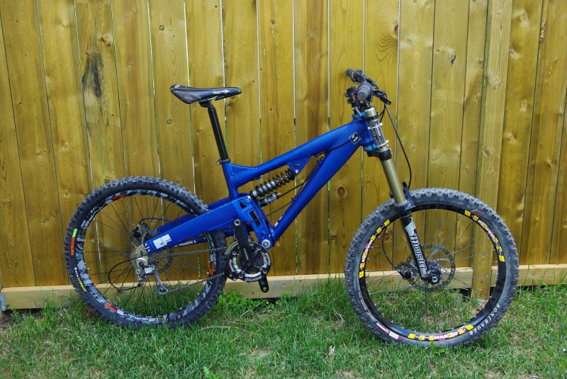 The new DH ride. Built up with parts off of my brother's old Marin Team DH, as well as some new parts