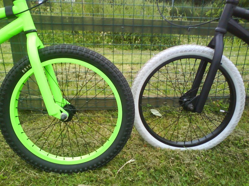 my front wheel and his