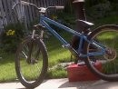 (BAD Quality Picture) 
My Doberman Molosse- 
it weighs in at 28 pounds. Some specs include
- Rennen Rollenschlager Chain Tensioner
- Marzocchi DJ III's
- Saint Cranks W/ Outer BB
- DMR Pedals
- Mcneil Seat/Stem 
- Truvativ Stem W/ Titec El Norte bars
- Maxxis Holy Rollers