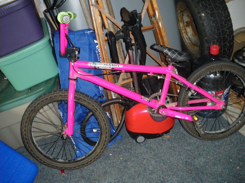 pink haro bike