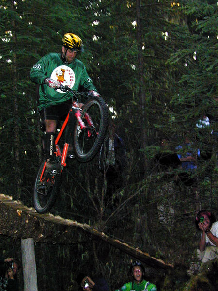Playtime after the trials competition Frontier Fat Tire Festival in Nordegg.