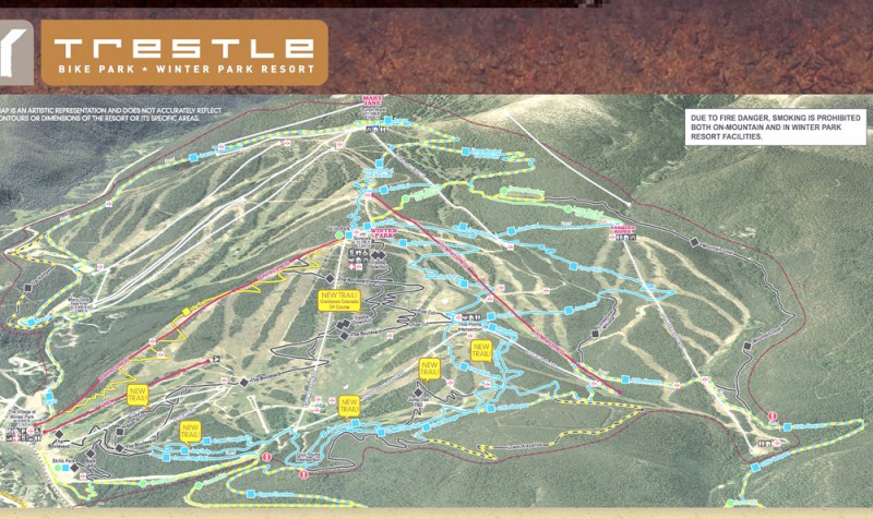 A map of Trestle Bike Park.