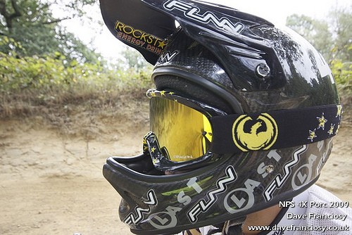 Hollywood Hatch's race lid - Last Bikes, Rockstar Energy Drinks, Funn Components. Pic by davefranciosy.co.uk