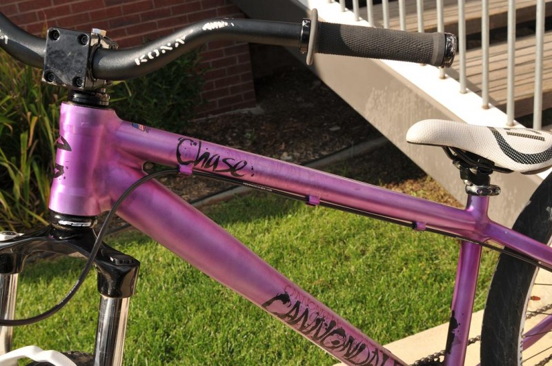 just painted her purple with duplicolor metalcast and put some deity peds on