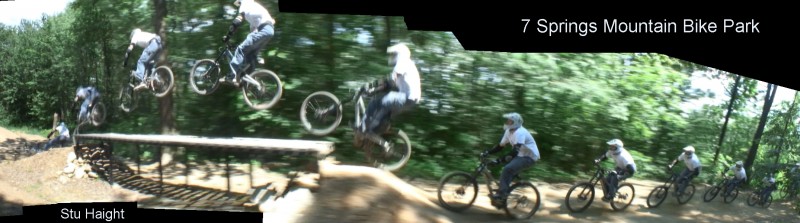 25-28ft double/table, didn't quite make it.  It's a great user friendly park with smooth tables, see the video: http://www.pinkbike.com/video/84810/