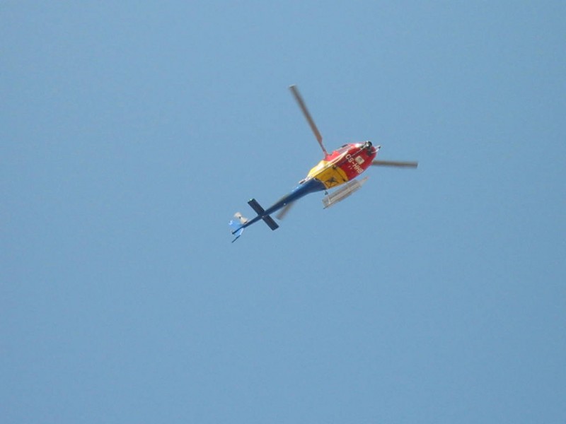 Helicopter from TV tansmiting images from the air.