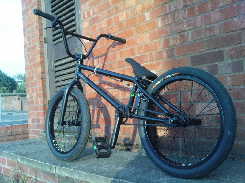 my bmx with a new brake, pegs and a seat on