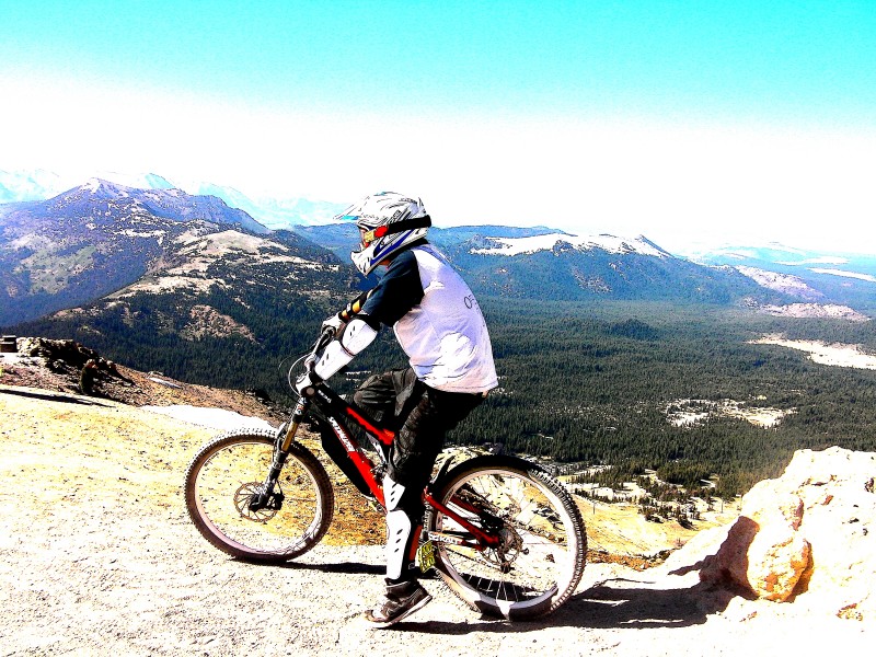 me at the top of mammoth bike park