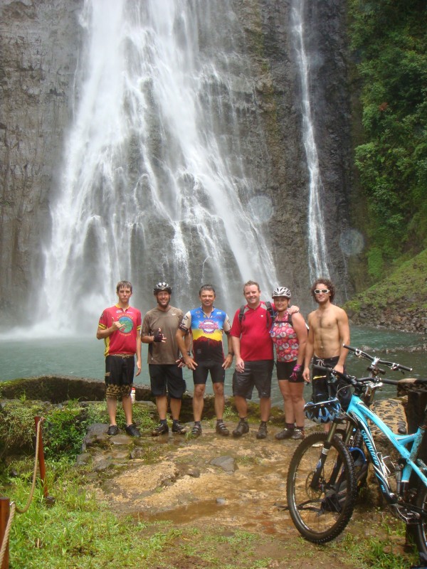 waterfall at the end of our ride