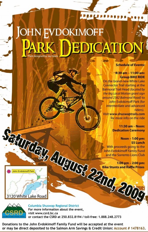 Poster for the park dedication.