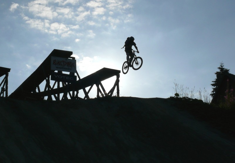 The drops at the slopestyle in Bikepark Winterberg