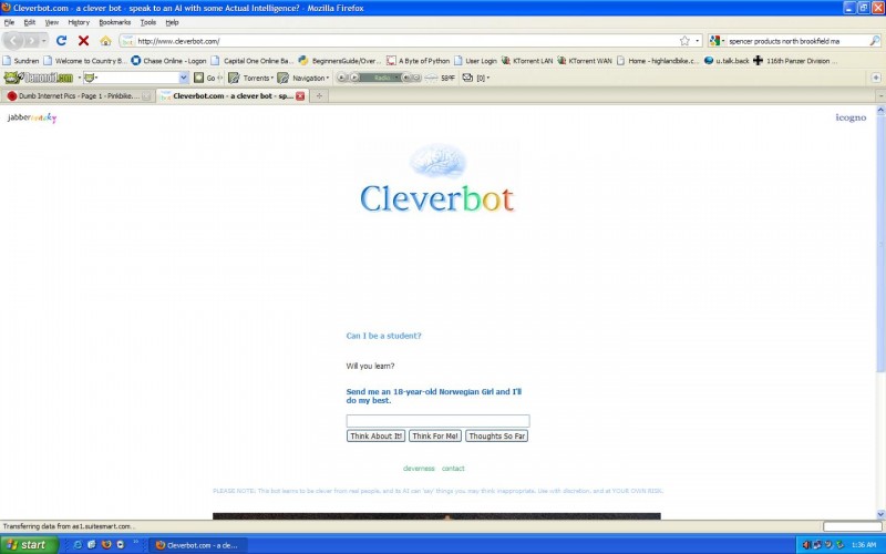 Getting in on the Cleverbot fun.