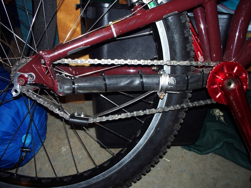 home made chain tensioner for my trials bike