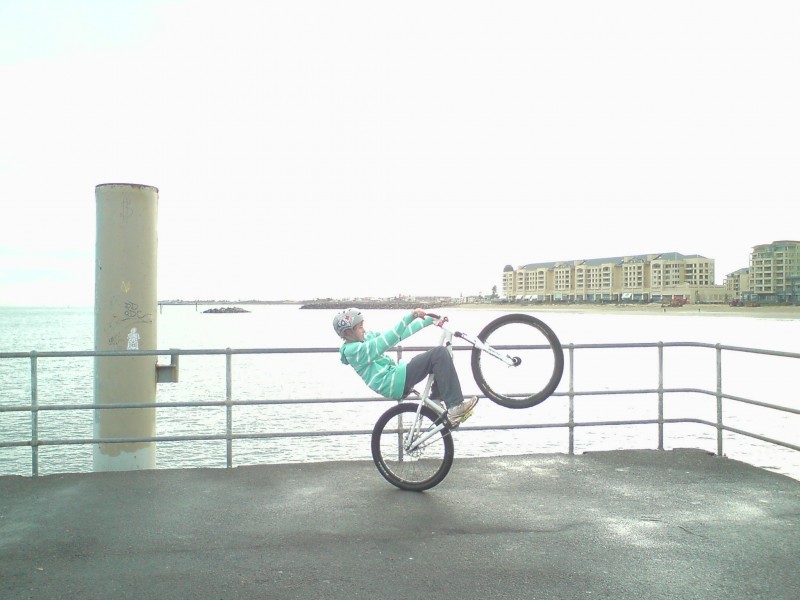 me doin a wheelie on a jetty in adelaide