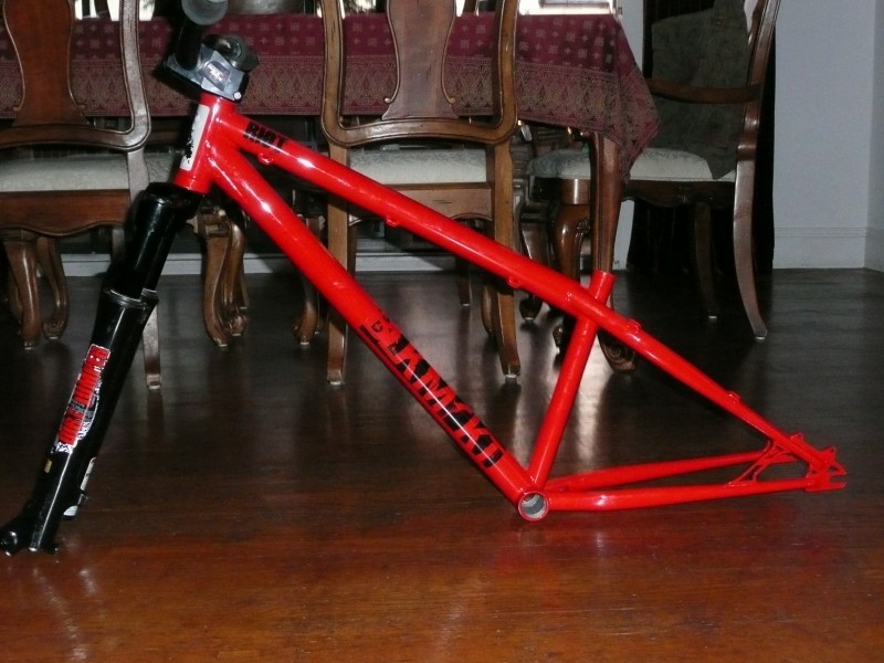 got the fork, gonna have red grips, 
and either red, purple, or black pedals. help me decide. and the shoes are just sick.