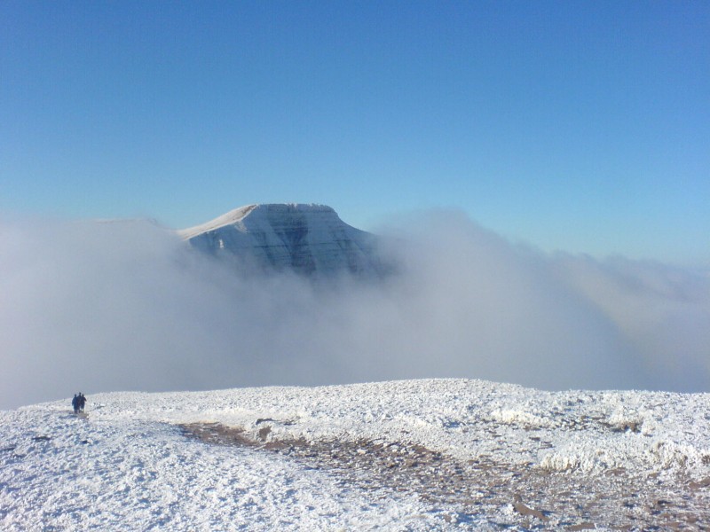 Pen Y Fan Mountain poking through the clouds Boxing Day 2007