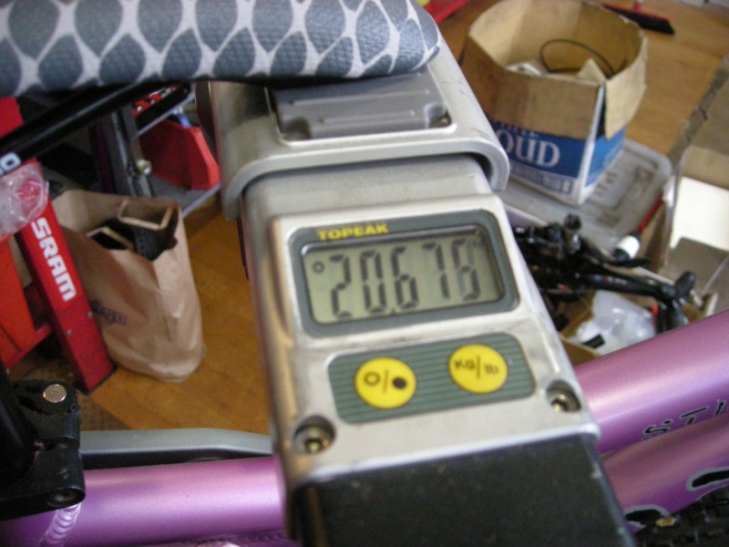 my bike weighing 0.0020675 tones. What does your stinky weigh?