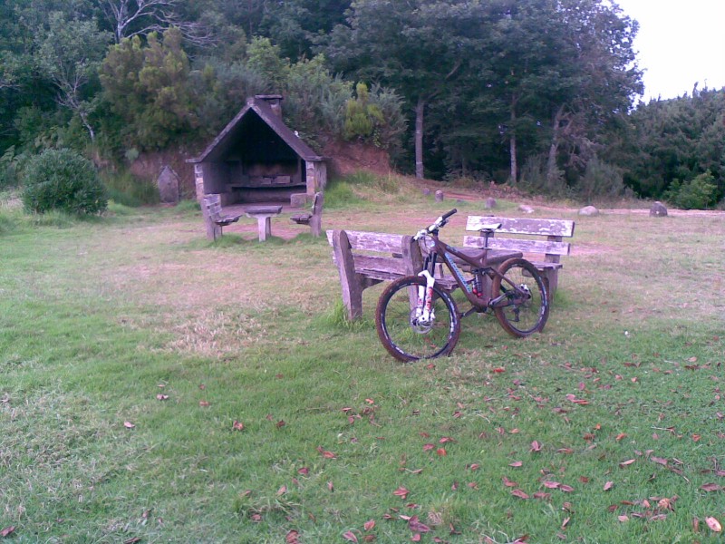 my bike at the spot where the trail begins