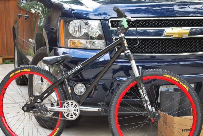 sick bike and a super gay chevy
