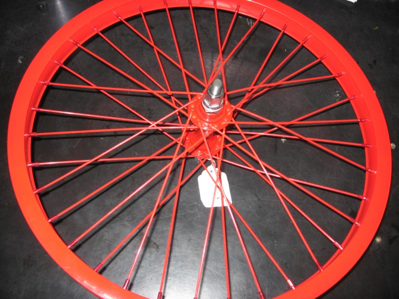 red front wheel:
odyssey vandero, primo spokes, alloy nipples, hoffman rim