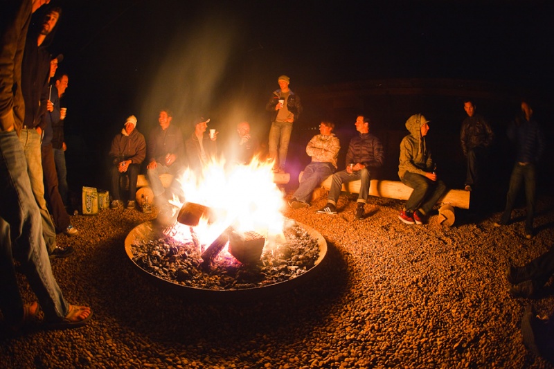 Enjoying a fire on our last night in Moab