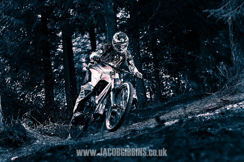 This is a shot of my mate James riding out at my local woods just 20 mins from my front door. He is a local pinner who is a dream to shoot with. The shot is lit by 3 flashes and shot on a 50mm 1.8 lens. I love the focus in his eyes, the processing, the roost, lighting just one of my favs.