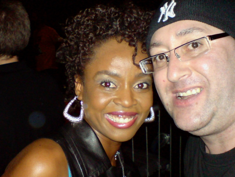 With CHERINE ANDERSON Jamaican reggae star after show.