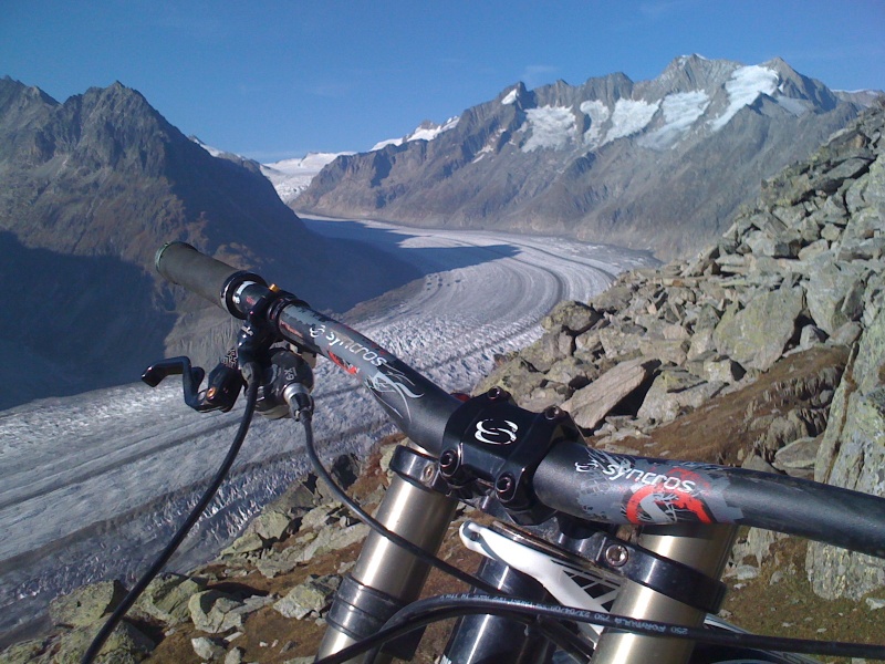 my bike and a glacier