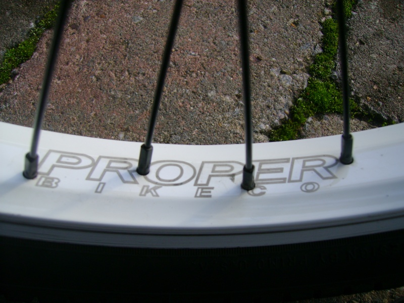 proper rim graphics, lazer etched, paint starting to wear off rim on braking surface, rear wheel isnt very old, cost me 150 quid and had very little use, perfectly true.