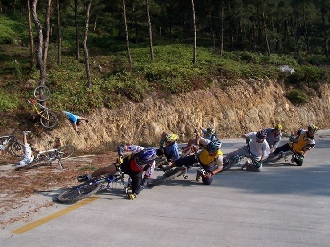Saw this on the web..funny. pay attention to the two guys fell off the road.