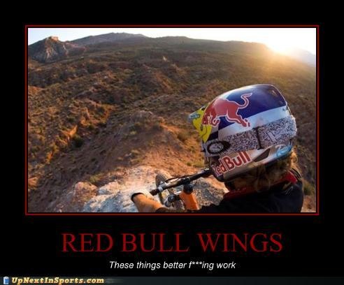 RED BULL WINGS 
"These things better f***ing work"