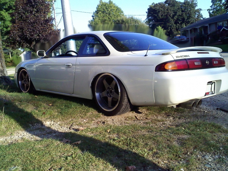 ok man it's done double exhaust rims and lowered :P