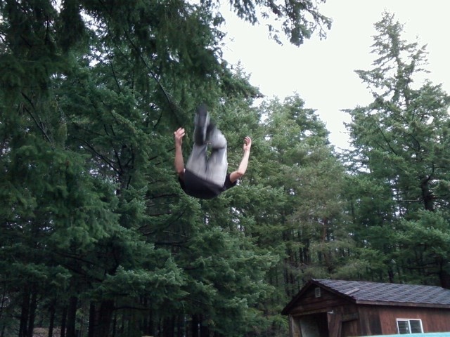 me doing a backflip on the tramp
