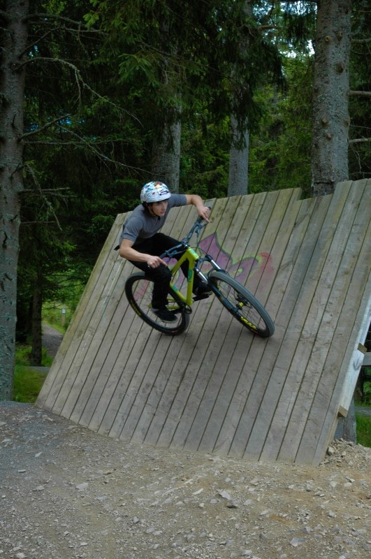 old pics, wooden stunt obstacle