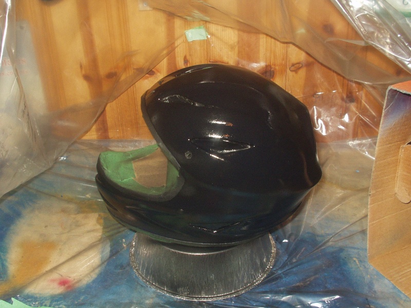 the sealer applied on the helmet