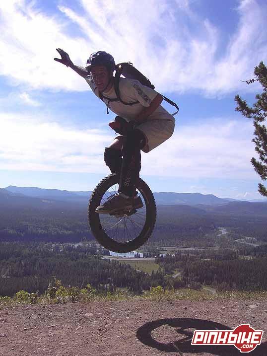 Another one from a set of photos while mountain unicycling (muni) out in Kananaskis... A skydrop silouete effect while posing for the cam...