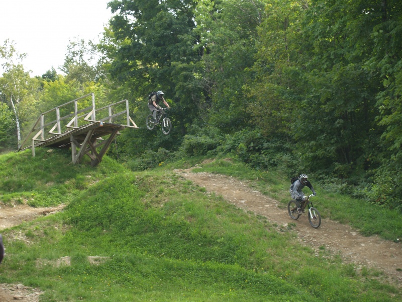Myself and Mike doing the drop in the Bromont Park.