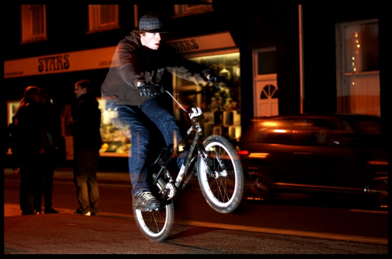 Ghostly manual in a busy street. Steve Price Photo