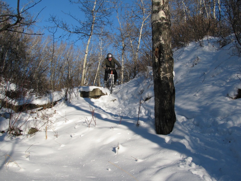 Too much snow to ride up, but going down was big fun. Dec 17, 09.