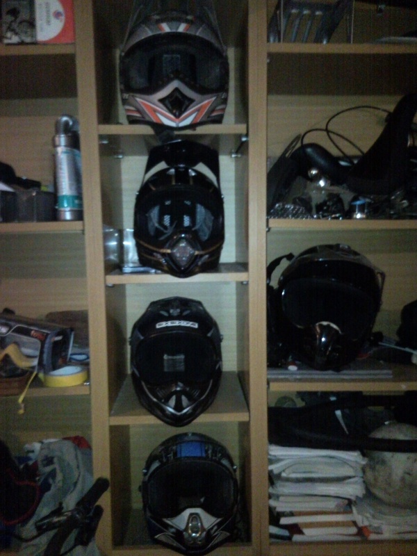 My Helmets! MX: Shark, AGV and Nau, DH: 661 Strike and Evolution.