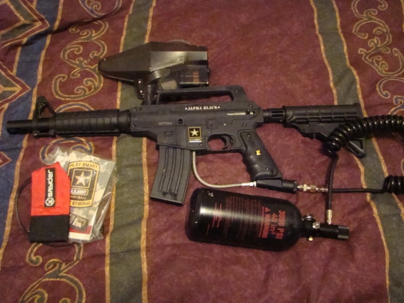 Tippmann Alpha Black w/ Ricochet hopper and 48/3000, Great T For Sale