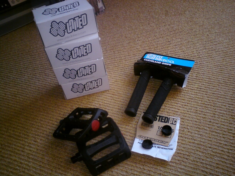 United inner tubes,Fitbikeco. eddie cleveland grips, odyssey twisted pc pedals