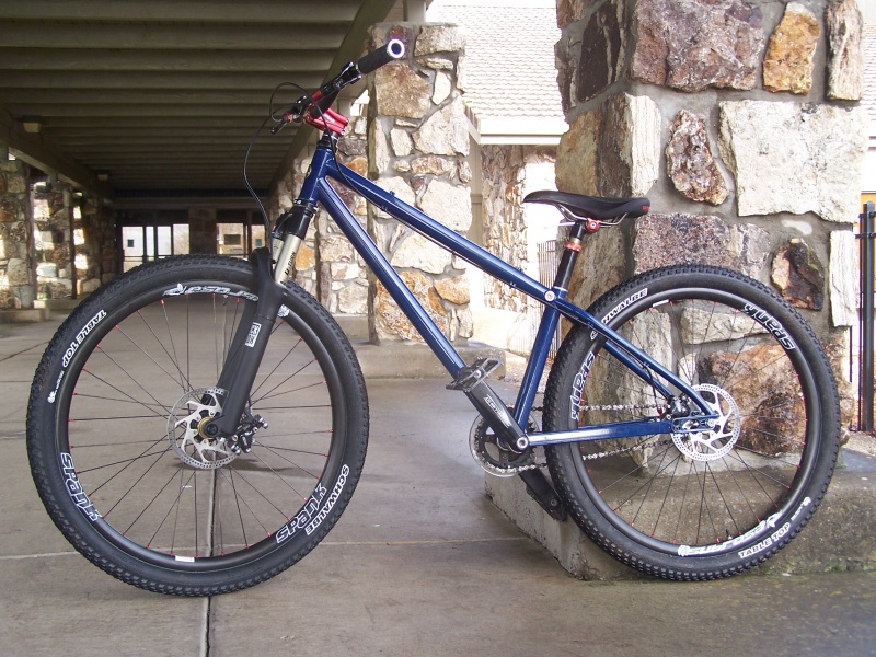 A steel hardtail frame I fabricated, and then slapped some things from the parts bin on.