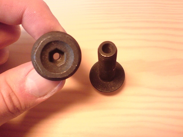 Hollowed GSport Marmoset bolts. The hole is smaller from the head.